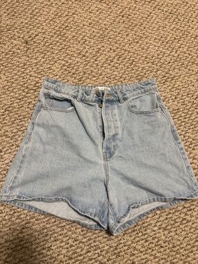 Zara Light Denim High-Waist Jean Shorts